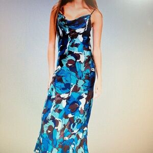 Blue Floral Women's Dress